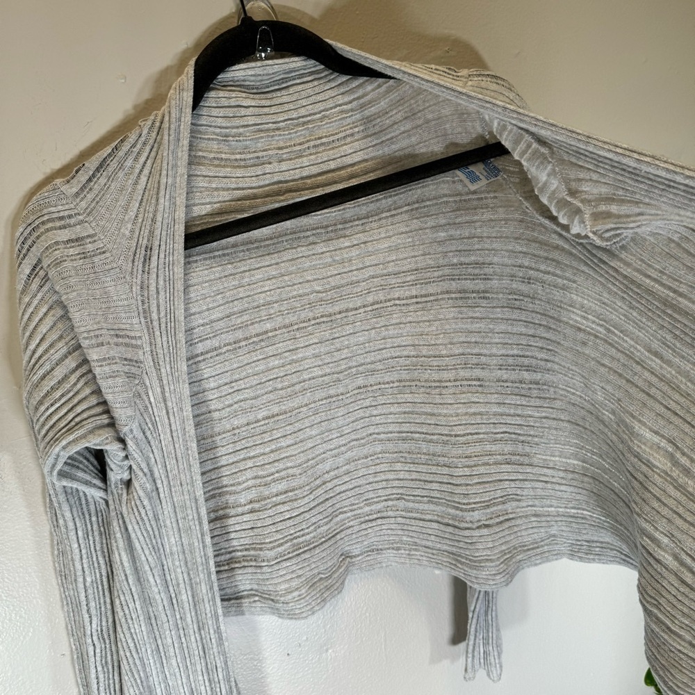 Olympic Gregory Greek open front knit sweater cardigan drape front gray cotton - Picture 8 of 15